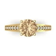 thumbnail image 1 of 2.21ct Round Cut Yellow Moissanite 14k Yellow Gold Engraving Statement Bridal Wedding Designer Ring Size 10, 1 of 5