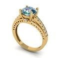 thumbnail image 1 of 2.21ct round cut blue moissanite 18k yellow gold Bridal Wedding Engagement Promise Anniversary Ring for Women size 4.5, 1 of 7