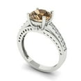 thumbnail image 1 of 2.21ct round cut champagne Zircon 14k white gold Bridal Wedding Engagement Promise Anniversary Ring for Women size 7.25, 1 of 7