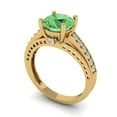 thumbnail image 1 of 2.21ct round cut green Zircon 18k yellow gold Bridal Wedding Engagement Promise Anniversary Ring for Women size 6, 1 of 7