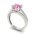 thumbnail image 1 of 2.21ct round cut pink Zircon 18k white gold Bridal Wedding Engagement Promise Anniversary Ring for Women size 10, 1 of 7