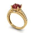 thumbnail image 1 of 2.21ct round cut red natural garnet 14k yellow gold Bridal Wedding Engagement Promise Anniversary Ring for Women size 5.25, 1 of 7