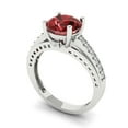 thumbnail image 1 of 2.21ct round cut red natural garnet 18k white gold Bridal Wedding Engagement Promise Anniversary Ring for Women size 4.25, 1 of 7