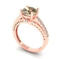 thumbnail image 1 of 2.21ct round cut yellow moissanite 18k rose gold Bridal Wedding Engagement Promise Anniversary Ring for Women size 6.75, 1 of 7