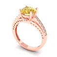 thumbnail image 1 of 2.21ct round cut yellow Zircon 18k rose gold Bridal Wedding Engagement Promise Anniversary Ring for Women size 8.25, 1 of 7