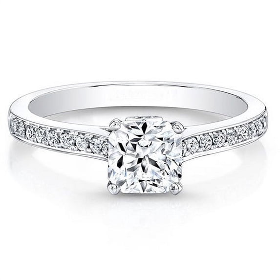 2.22 Ct Cushion Cut Lab Created Diamond Wedding Ring for women 14K White Gold Size 6