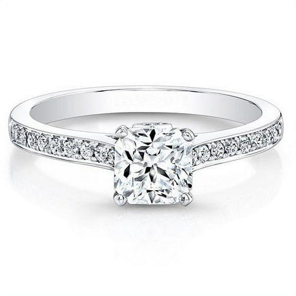 2.22 Ct Cushion Cut Lab Created Diamond Wedding Ring for women 14K White Gold Size 7