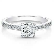 2.22 Ct Cushion Cut Lab Created Diamond Wedding Ring for women 14K White Gold Size 7