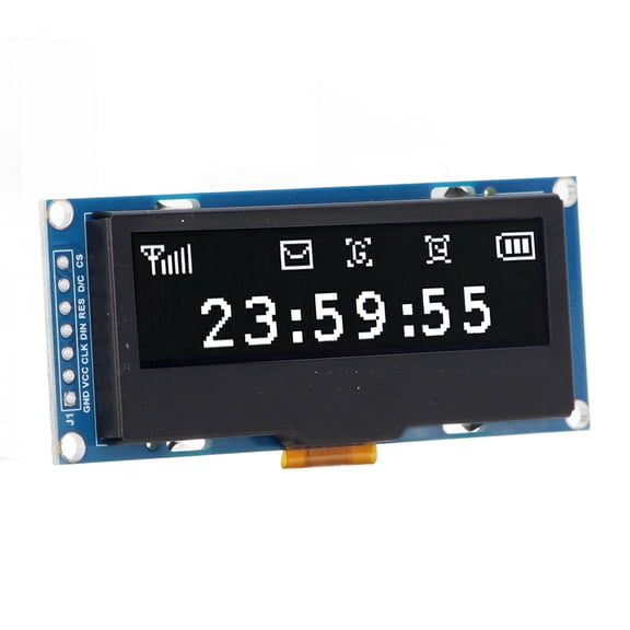 2.23 Inch Display Module 128x32 Resolution SSD1305 I2C SPI White Screen (4.33x3.15 in / 11x8 cm)