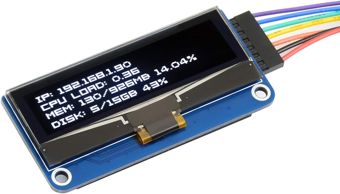 2.23 inch OLED Display HAT Compatible with /Jetson Nano/Arduino/STM32, 128×32 Pixels SPI I2C OLED with SSD1305 Driver