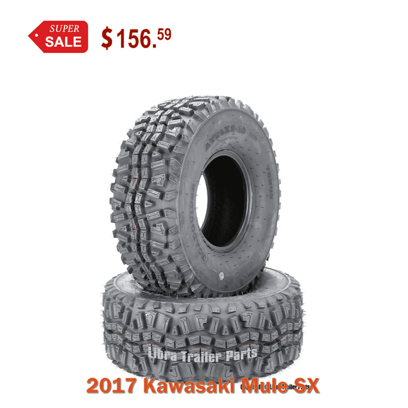 (2) 24x9-10 ATV Front Tire Set for 2017 Kawasaki Mule SX
