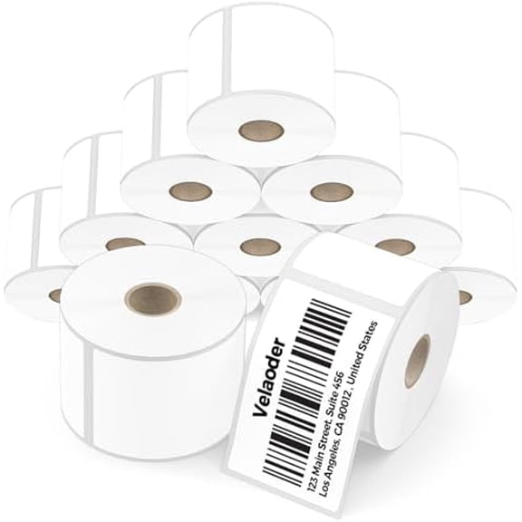 2.25" x 4" Direct Thermal Shipping Labels - 12 Rolls 350 Label/Roll White Perforated Mailing Labels, 4200 Self Adhesive Thermal Label Compatible with Zebra, Rollo, MUNBYN