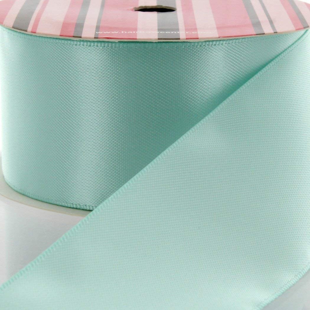2.25" Aqua Double Face Satin Ribbon 25 yard Reel
