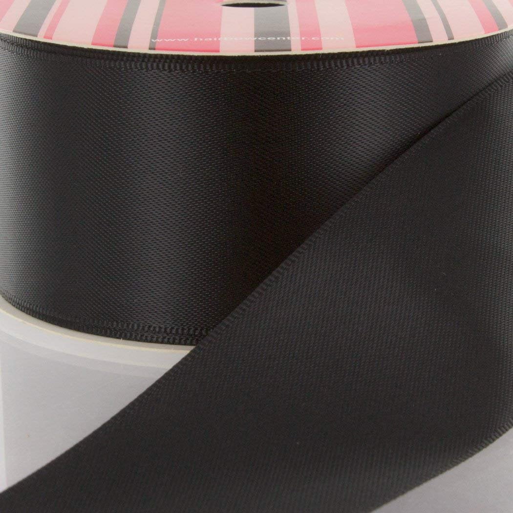 2.25" Black Double Faced Satin Ribbon 100yd