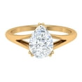 2.25 CT Pear Shape Moissanite Engagement Ring, Solitaire Moissanite