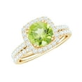thumbnail image 1 of Rosec Jewels Peridot Wedding Bridal Ring Set of 2 - Peridot Engagement Ring with Enhancer - AAA Quality - with Jewelry Box, 18K Yellow Gold, US 3.00, 1 of 8