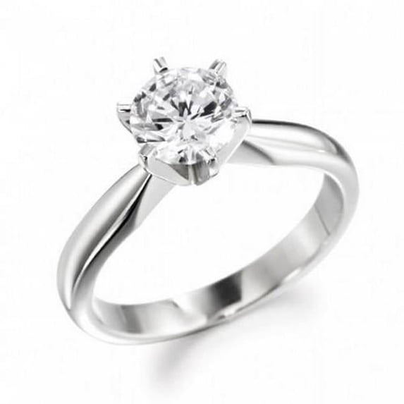 2.25 CT Round Diamond Solitaire Engagement Ring, 14K White Gold - Size 6.5