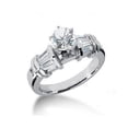 thumbnail image 1 of 2.25 CT Three Stone Round & Baguette Diamonds Engagement Ring, Size 6.5, 1 of 1