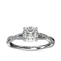 2.25 Carat Beautiful Round Cut Moissanite Infinity Twist Engagement Ring for her Solid 14K Real White Gold Ring Size 7 by Diamond-Capitals