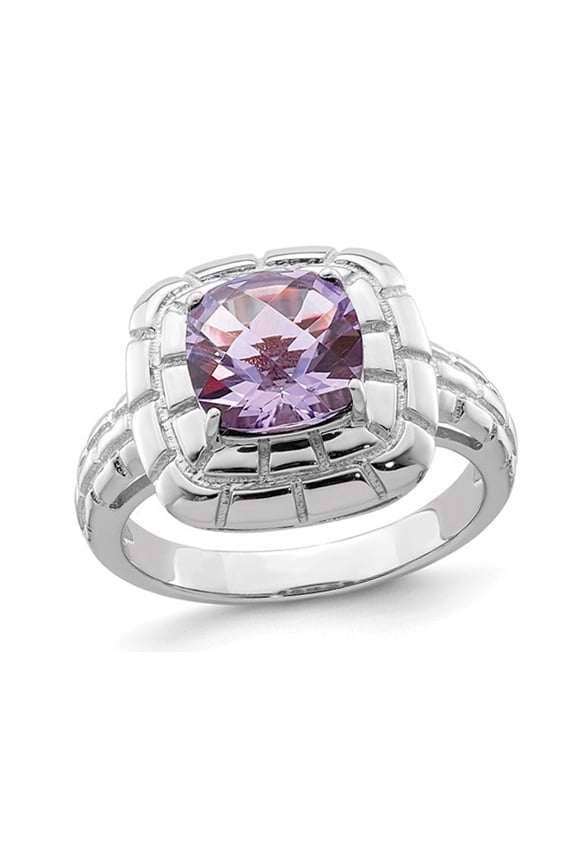 2.25 Carat (Ctw) Pink Quartz Ring in Sterling Silver