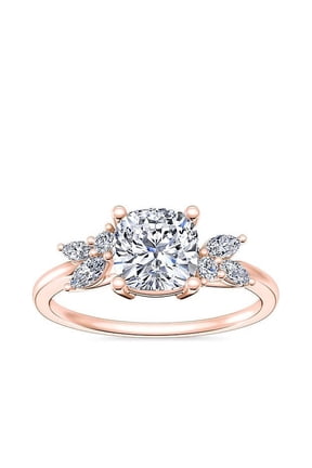 2.25 Carat Cushion Cut (D/VVS1) Moissanite Sparkle Engagement Ring for Women in Solid 18K Rose Gold Ring Size 11 by Diamond-Capitals