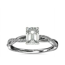 2.25 Carat Emerald Cut Moissanite New Infinity Twist Bridal Ring for her Solid 14K Real White Gold Ring Size 7 by Diamond-Capitals