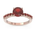 thumbnail image 1 of 2.25 Carat Fine Round Cut Garnet Gemstone Anniversary Ring for Women Solid 18K Rose Gold Size 7 by Diamond-Capitals, 1 of 7