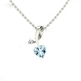 thumbnail image 1 of 2.25 Carat Heart Shaped Aquamarine Gemstone Genuine Diamond Latest Designer Necklace for her in Solid 14K White Gold With 18 inches Chain, 1 of 4