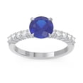 thumbnail image 1 of 2.25 Carat Round Cut Natural Diamond (F-G/VS1) & Blue Sapphire Gemstone Classic Bridal Ring for her 18K White Gold Size 8.5 by Diamond-Capitals, 1 of 7