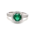 thumbnail image 1 of 2.25 Carat Round Cut Natural Diamond Green Emerald Gemstone Charming Bridal Ring for Women Solid 18K White Gold Size 3 by Diamond-Capitals, 1 of 7