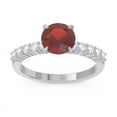 thumbnail image 1 of 2.25 Carat Round Shape Natural Diamond & Garnet Gemstone Classic Ring for Birthday Gift 14K White Gold Size 9.5 by Diamond-Capitals, 1 of 7
