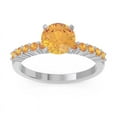 thumbnail image 1 of 2.25 Carat Stunning Round Cut Citrine Gemstone Bridal Ring for her Solid 18K White Gold Size 3 by Diamond-Capitals, 1 of 7