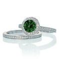 thumbnail image 1 of 2.25 Carat Unique Classic Halo 6mm Round Cut And Moissanite Diamond Bridal Ring Set on 10k White Gold, 1 of 3
