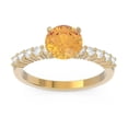 thumbnail image 1 of 2.25 Carat Unique Round Cut Natural Diamond (F-G/VS1) & Citrine Gemstone Engagement Ring for her 18K Yellow Gold Size 6.5 by Diamond-Capitals, 1 of 7