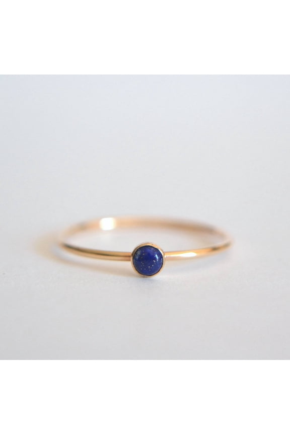 2.25 Ct Blue Lapis Round Cut Gold Plated Ring 925 Sterling Silver Ring Handmade Gemstone Ring Women Ring