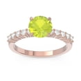 thumbnail image 1 of 2.25 Ct Latest Round Shape Natural Diamond & Peridot Gemstone Bridal Ring for Women Solid 18K Rose Gold Size 3.5 by Diamond-Capitals, 1 of 7