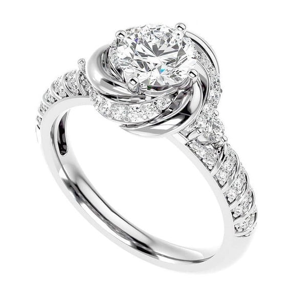 2.25 Ct Round Brilliant Cut Moissanite Diamond Anniversary Ring for Women in 14K White Gold Size 4.5 (D/VVS1) by Diamond-Capitals