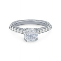 2.25 Ct Round Cut Moissanite Diamond Luxurious Engagement Ring for Women for her Solid 14K White Gold Size 7 by Diamond-Capitals (D/VVS1)