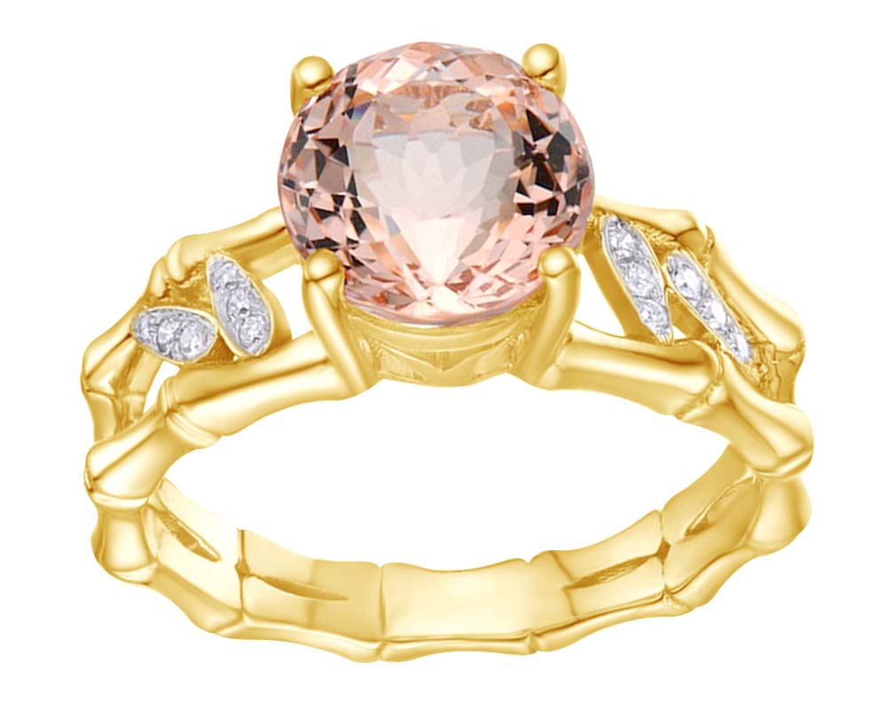 AFFY 2.25 Ct Simulated Morganite & White Natural Diamond Halo ...