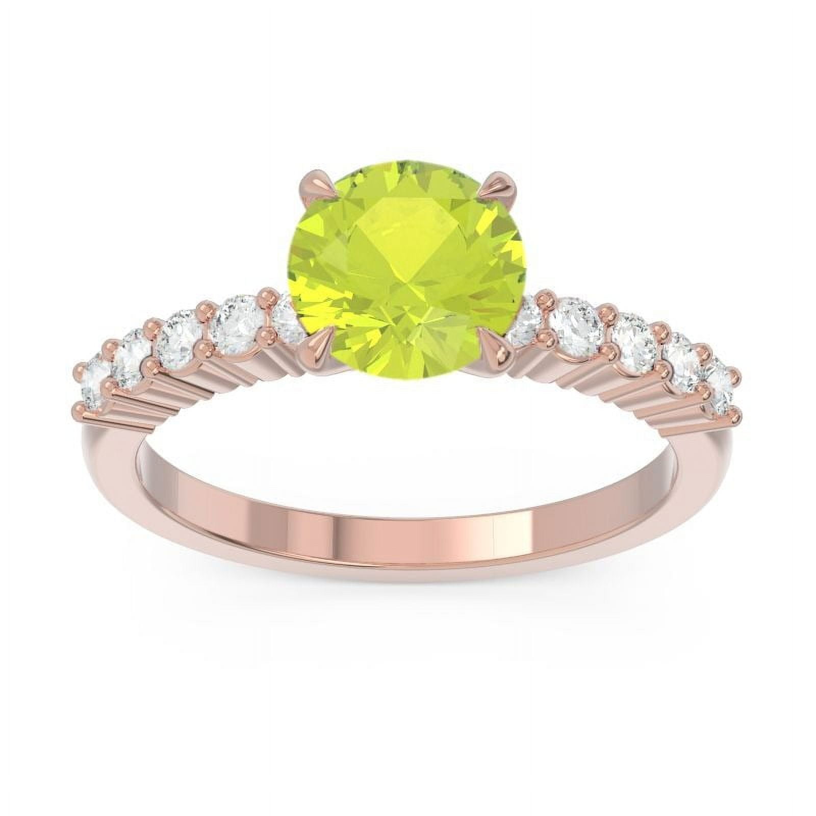 2.25 Ct Unique Round Cut Natural Diamond Peridot Gemstone Anniversary