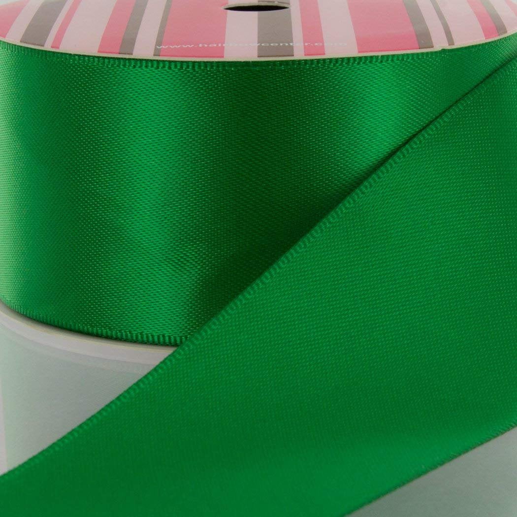 2.25" Emerald Double Faced Satin Ribbon 100yd