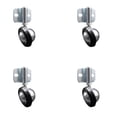 thumbnail image 1 of 2.25 Inch Bright Chrome Soft Tread Ball Caster – Side Mount Bracket – Set of 4, 1 of 2