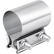 2.25 Inch Exhaust Clamp,2 1/4 Butt Joint Band Clamp Sleeve Coupler Stainless Steel for Pipes,Mufflers,Catalytic Converters 1PCS