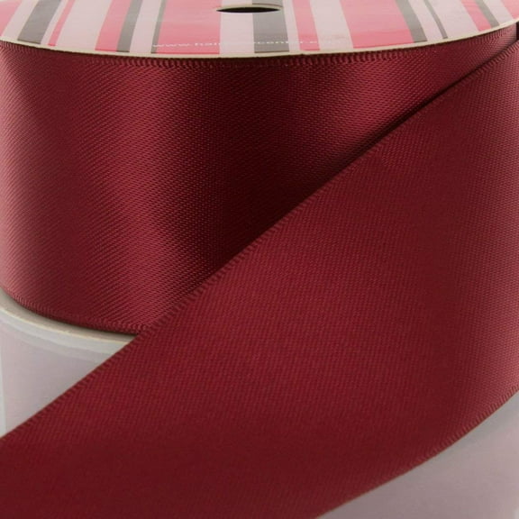 2.25" Maroon Double Faced Satin Ribbon 100yd