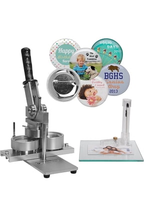 Inc. 2.25" Button Making Machine - Includes 100 Buttons