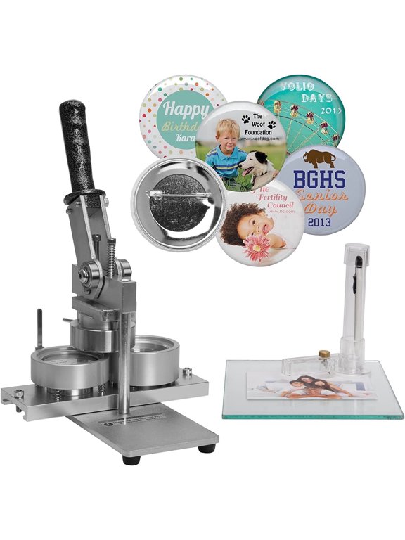 Inc. 2.25" Button Making Machine - Includes 100 Buttons