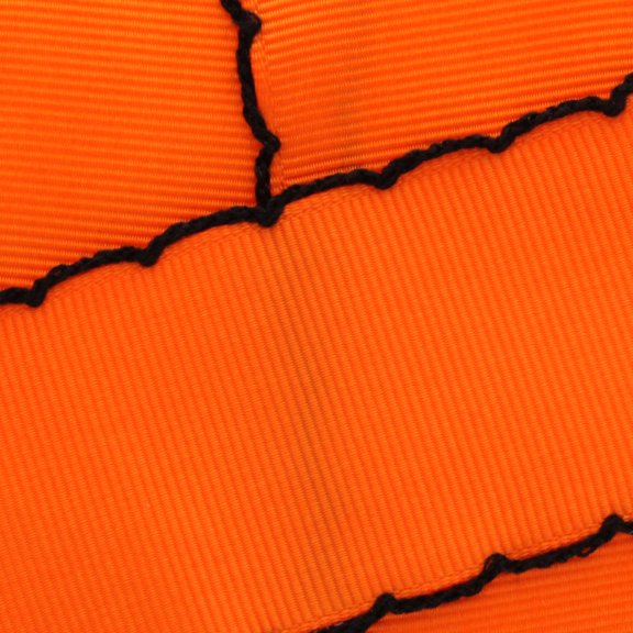 2.25" Orange Peel/Black Moonstitch Grosgrain Ribbon 5 Yard