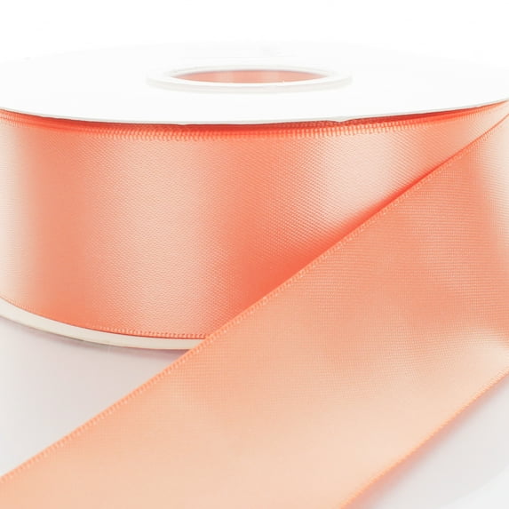 2.25” Double Faced Satin Ribbon 720 Peach 25 Yard