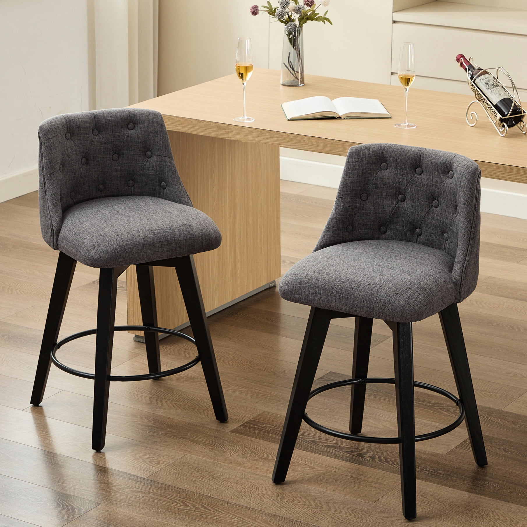 Button Back Stools Of 2 25
