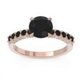 thumbnail image 1 of 2.25 T.C.W Round Shape Black Onyx Gemstone Unique Design Wedding Ring for her Solid 14K Rose Gold Size 5.5 by Diamond-Capitals, 1 of 7